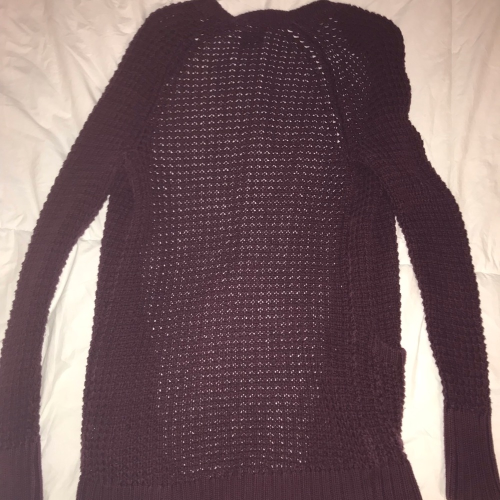 Purple Knit Cardigan Sweater - Picture 2 of 2